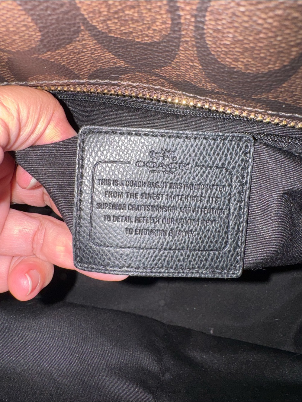 Coach F35414 Large Diaper Overnight Tote Travel Bag Coated Canvas Brown Black - Picture 10 of 12